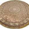 oval silk and gold threading vintage souf tabriz persian rug 51086 full Nazmiyal