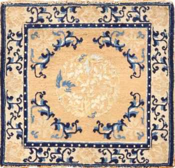 square satter size golden antique chinese rug 49274 Nazmiyal