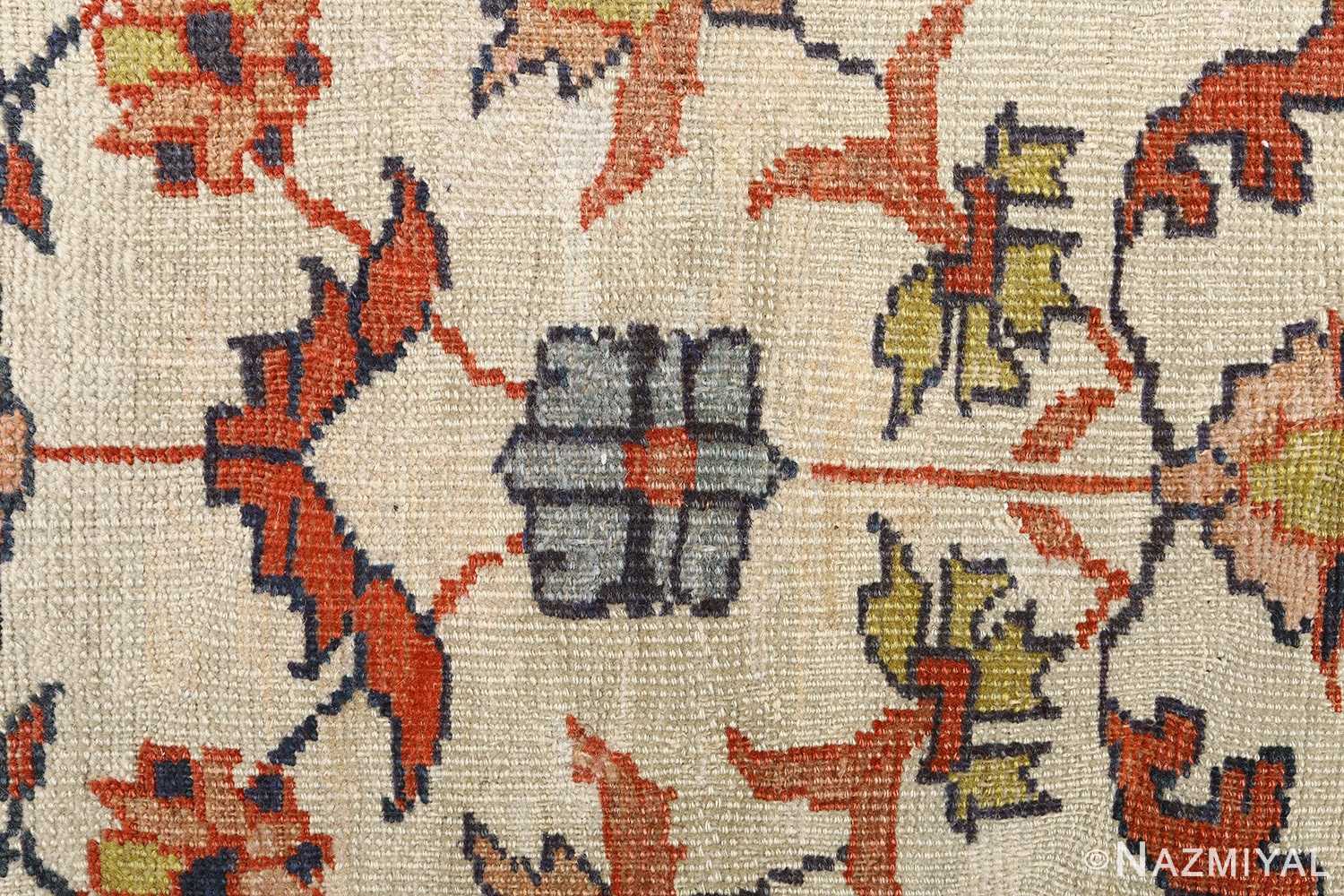 antique ivory background sultanabad persian rug 51101 flower Nazmiyal
