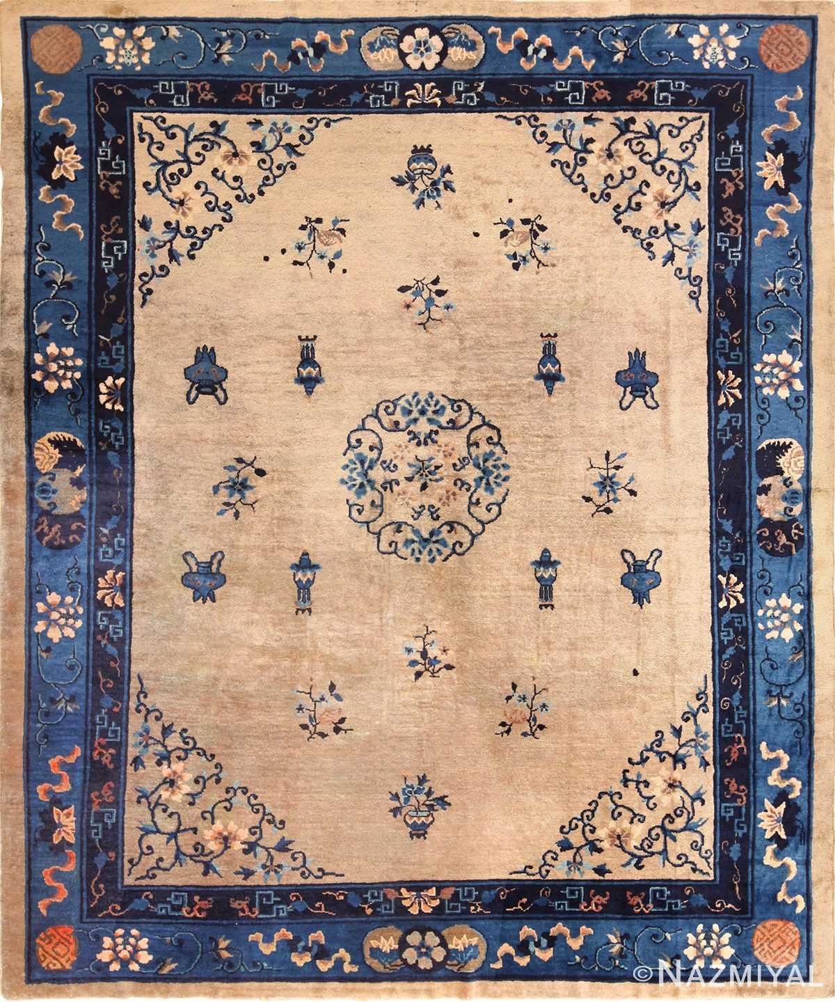 Beautiful Antique Taupe Background Chinese Rug 49235 by 