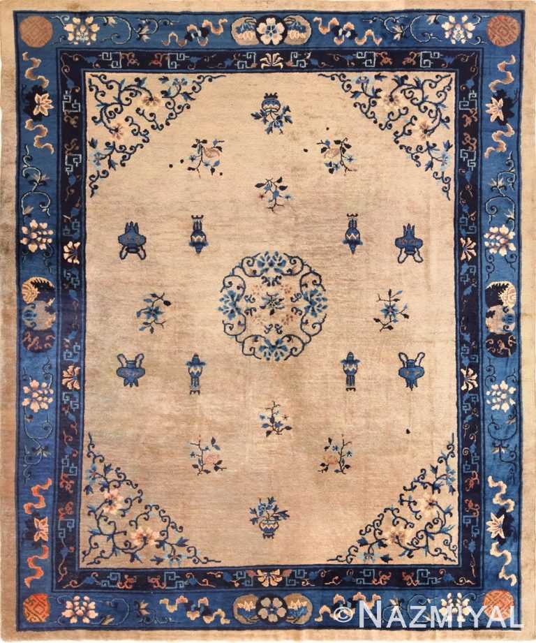 antique taupe background chinese rug 49235 Nazmiyal