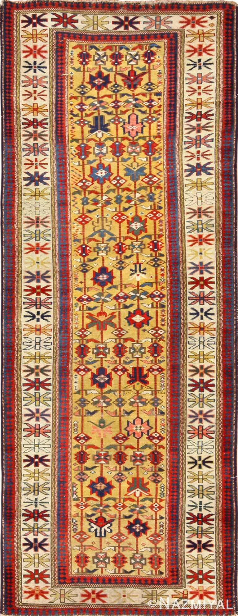 antique tribal kuba caucasian rug runner 49253 Nazmiyal