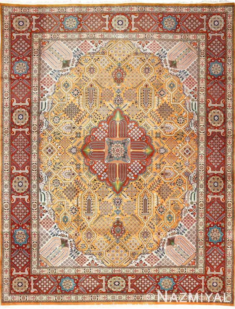 by Nazmiyal Antique RugsFine Gold Color Kork Wool Vintage Persian Tabriz Rug #51069