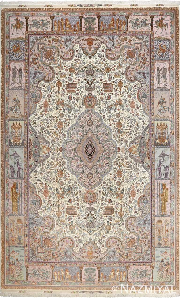 fine pictorial vintage tabriz persian rug 51070 Nazmiyal