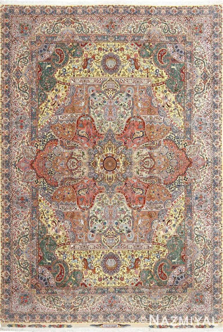 fine pictorial vintage tabriz persian rug 51074 Nazmiyal