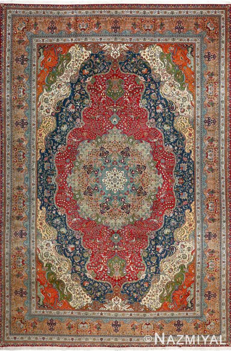 large vintage tabriz persian rug 51081 Nazmiyal