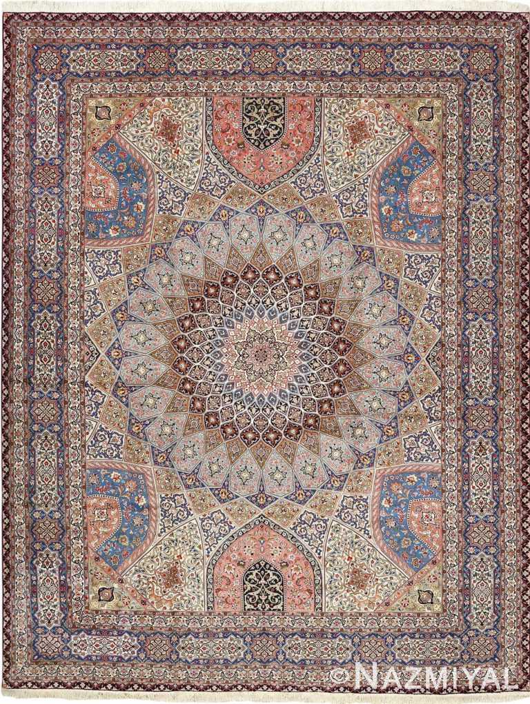 vintage gonbad design tabriz persian rug 51083 Nazmiyal