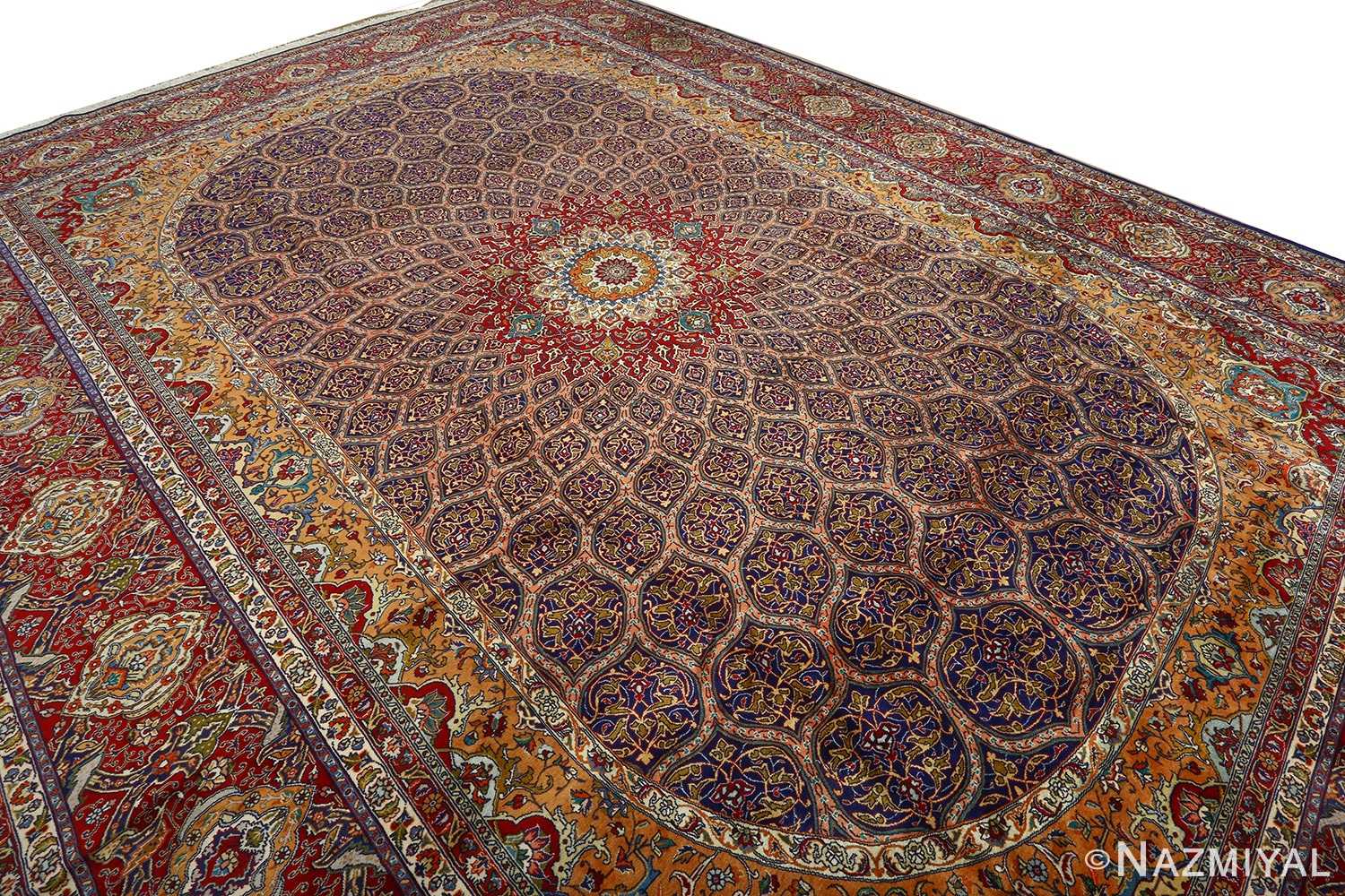 vintage gonbad design tabriz persian rug 51088 field Nazmiyal