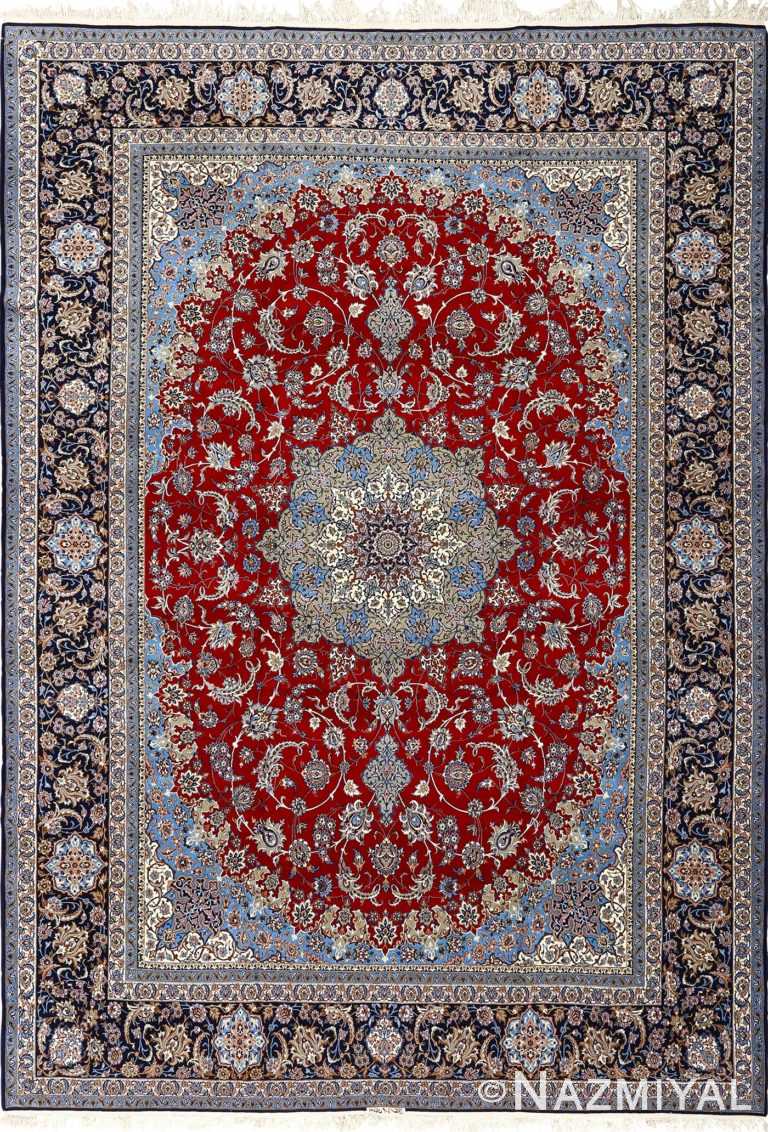 vintage red background isfahan persian rug 51090 Nazmiyal