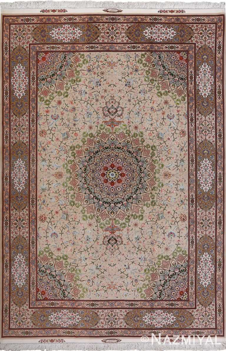 vintage taupe background tabriz persian rug 51108 Nazmiyal