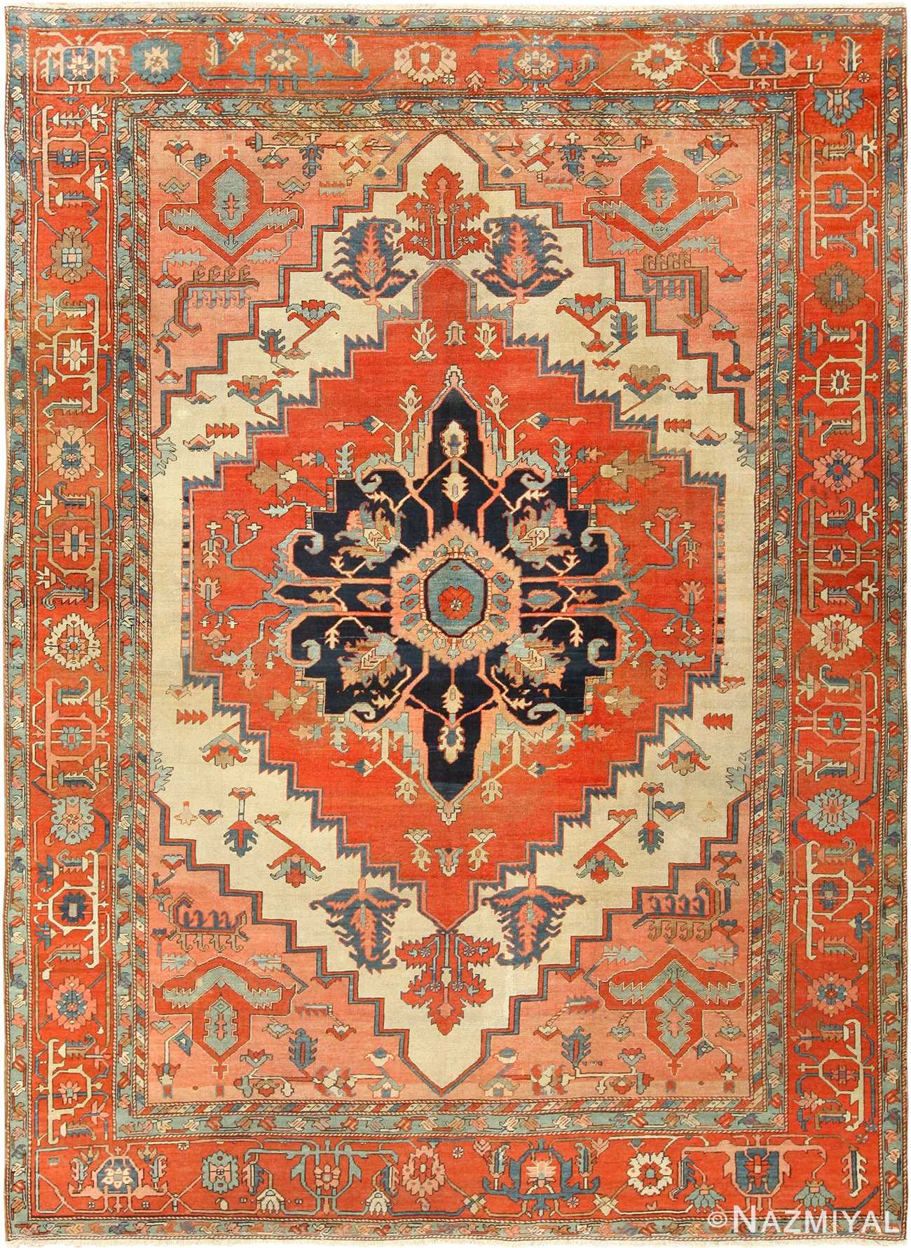 Classic Antique Persian Serapi Rug 49352 Nazmiyal Antique Rugs