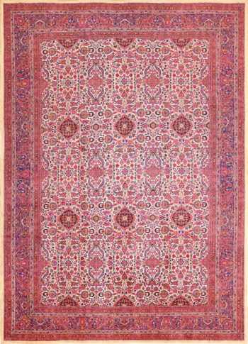 antique silk kashan persian rug 49316 Nazmiyal