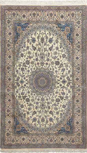 ivory vintage nain persian rug 51144 Nazmiyal