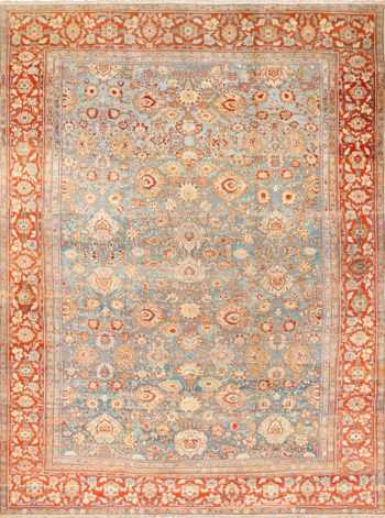 large blue antique sultanabad persian rug 49318 Nazmiyal