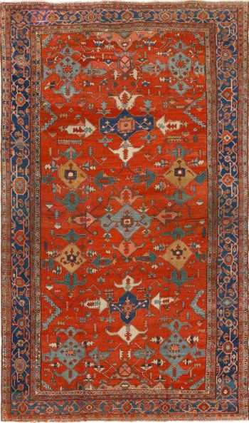 large red antique serapi persian rug 51121 Nazmiyal