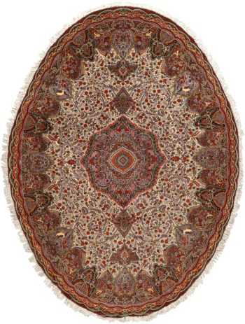 oval animal motif vintage tabriz persian rug 51120 Nazmiyal