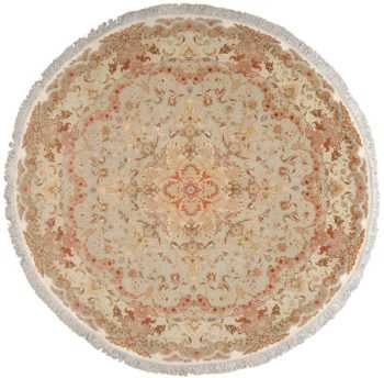 round fine vintage tabriz persian rug 51133 Nazmiyal
