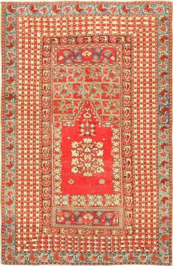 small size antique ghiordes turkish rug 49286 Nazmiyal