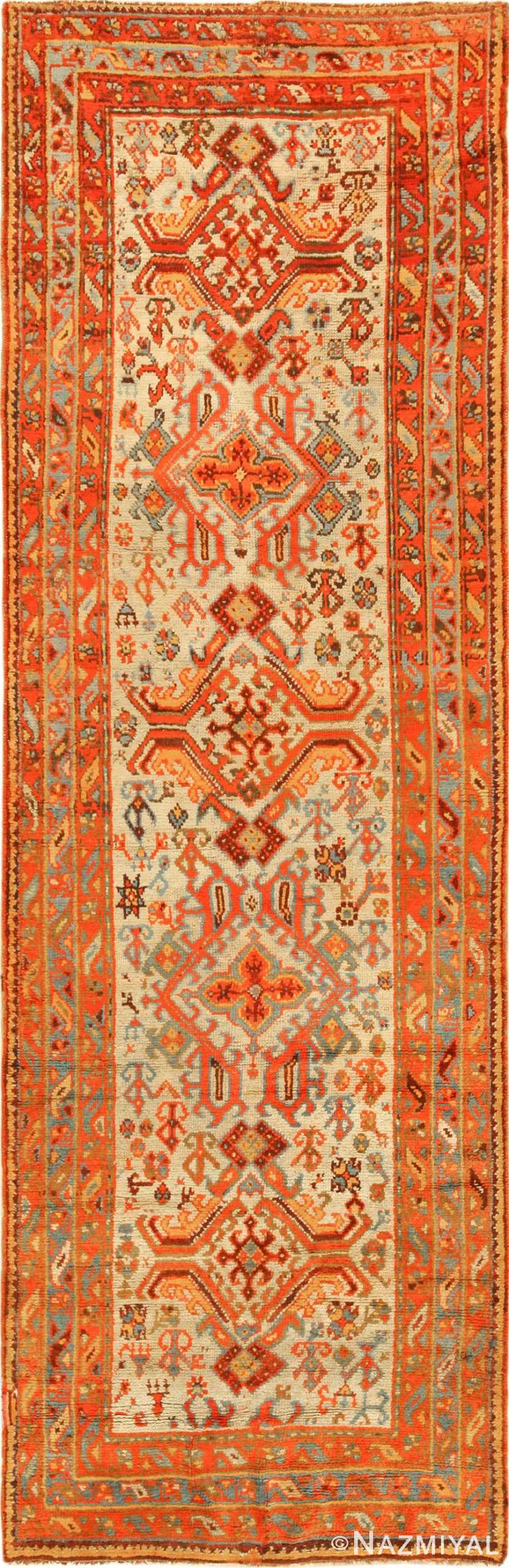 antique oushak turkish rug runner 49364 Nazmiyal
