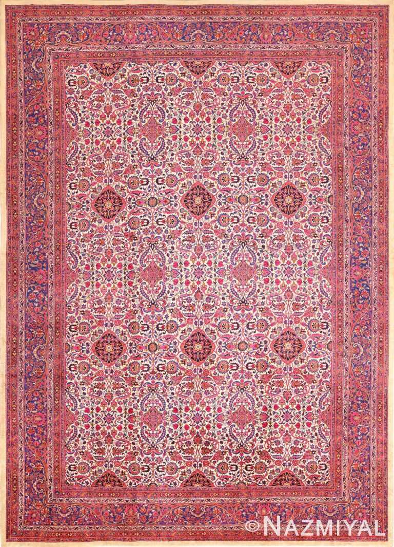 antique silk kashan persian rug 49316 Nazmiyal