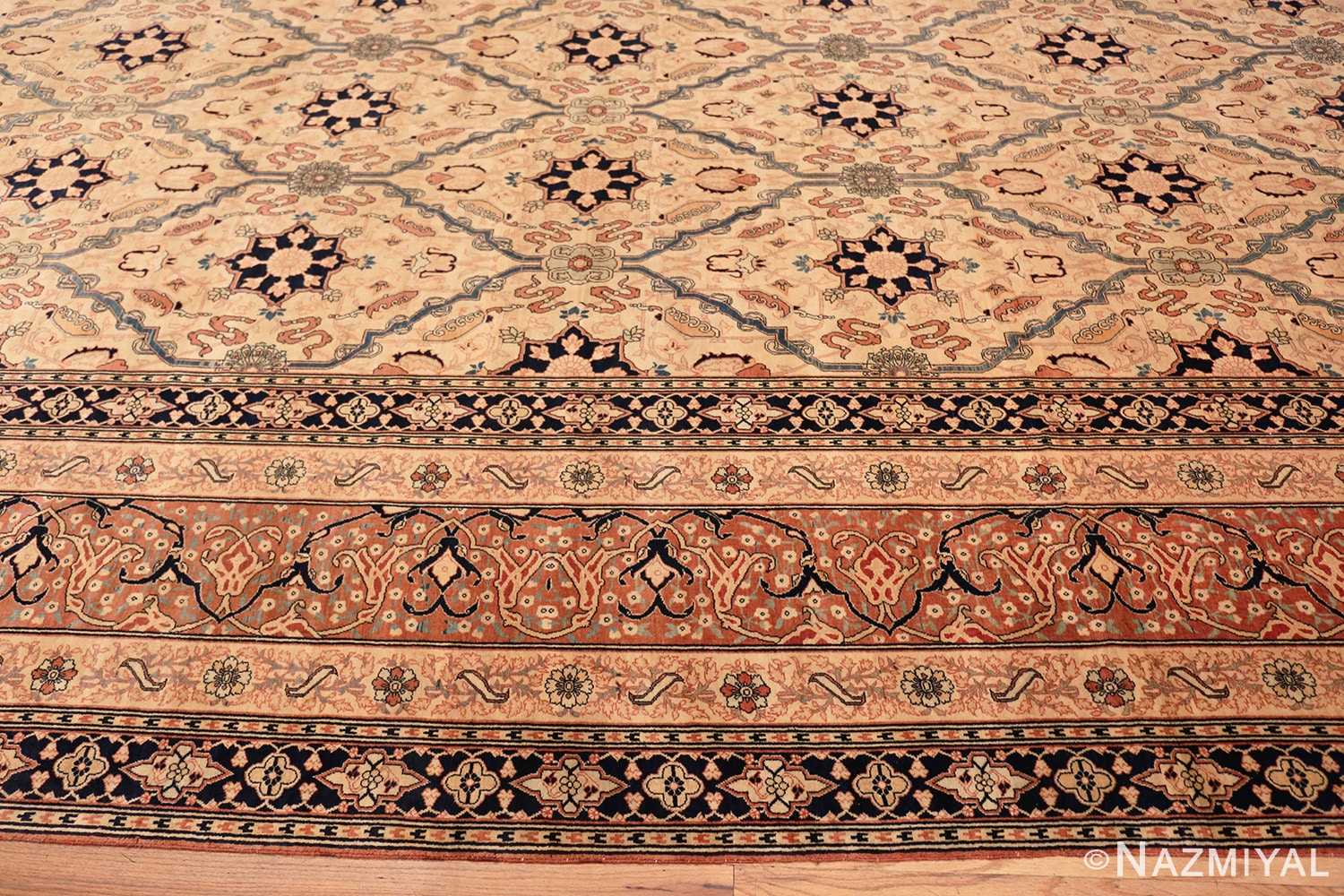 Border Oversized Antique Tabriz Persian rug 49297 by Nazmiyal