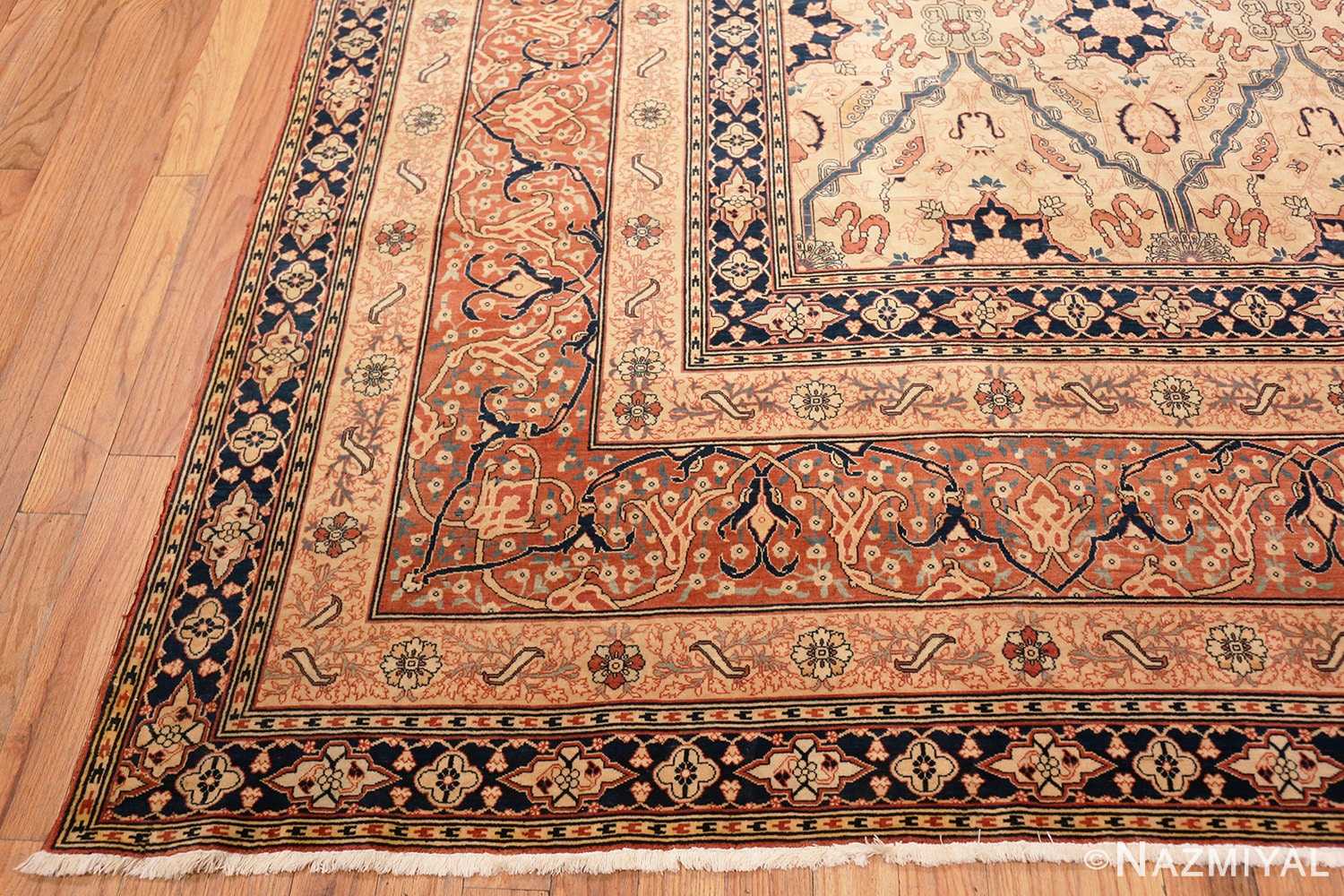 Corner Oversized Antique Tabriz Persian rug 49297 by Nazmiyal