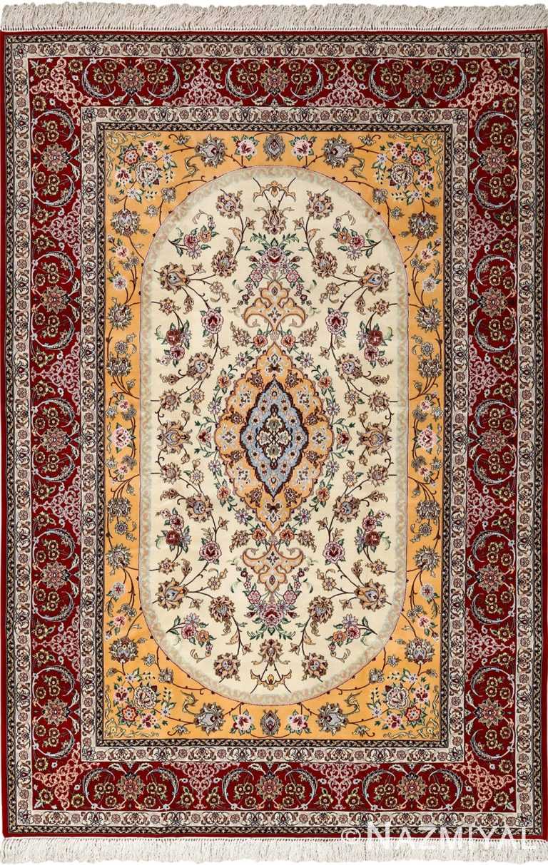 floral vintage isfahan persian rug 51152 Nazmiyal