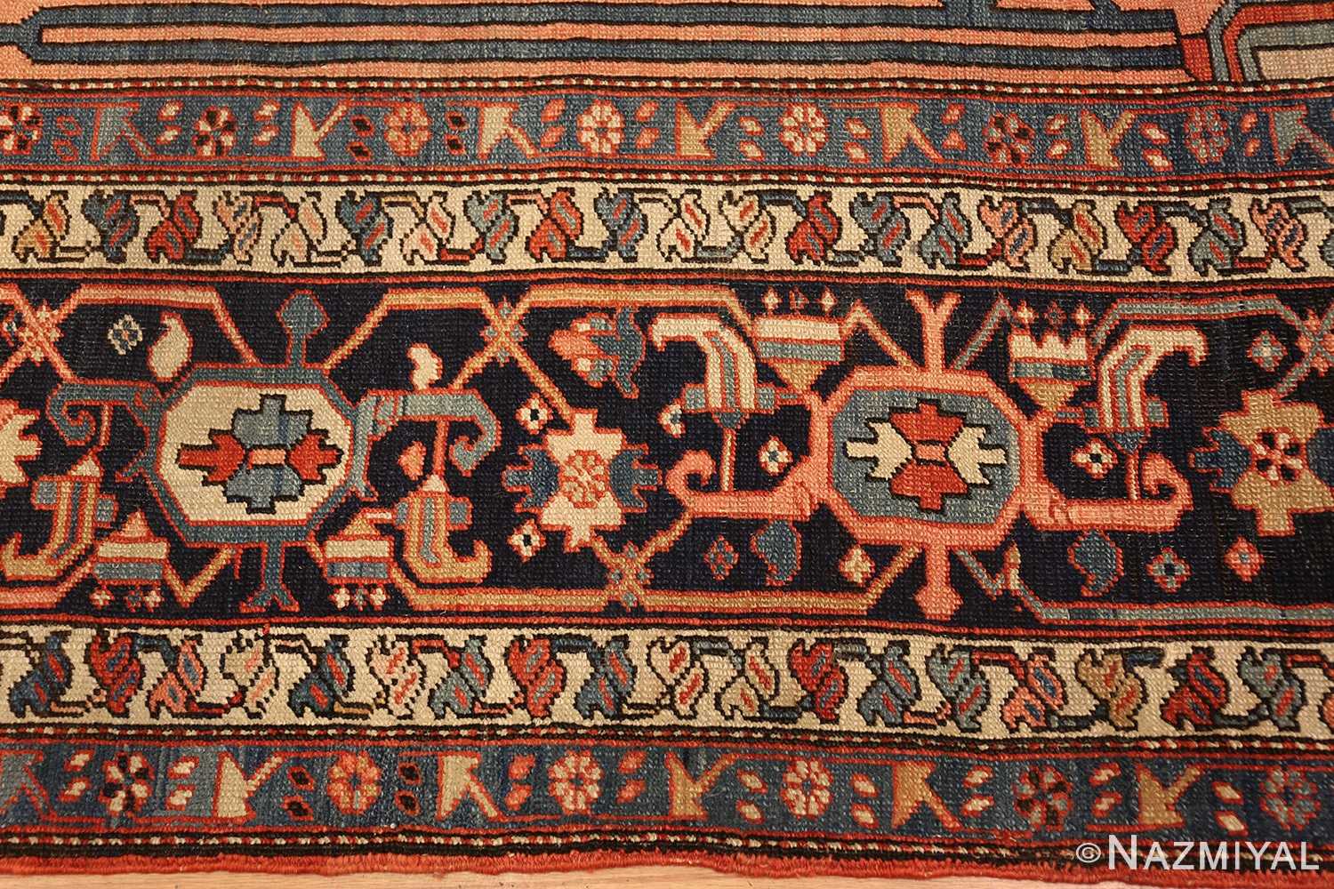 large antique serapi persian rug 49332 border Nazmiyal