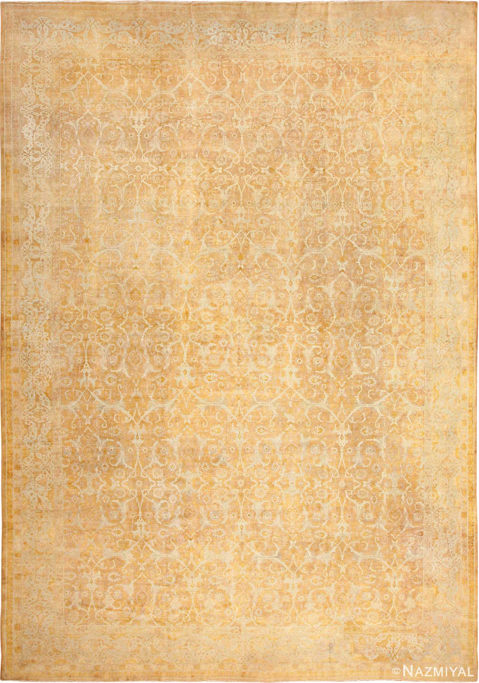 large gold background antique tabriz persian rug 49319 Nazmiyal