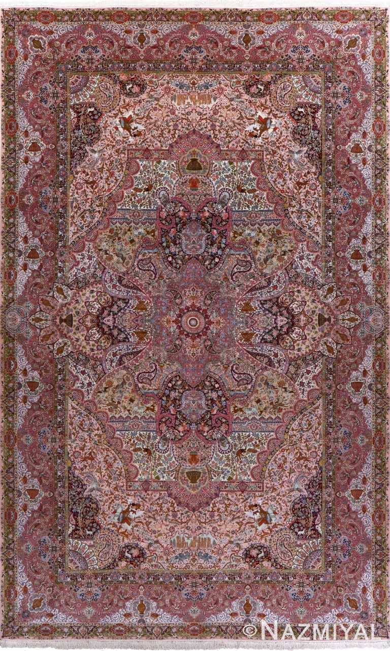 oversized hunting scene vintage tabriz persian rug 51117 Nazmiyal