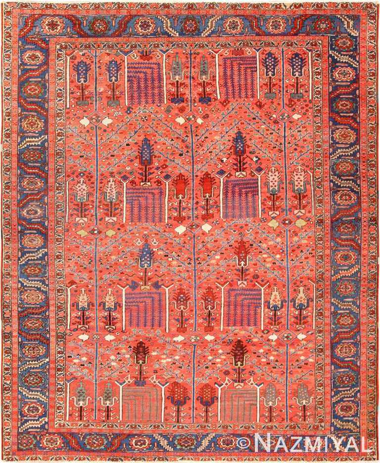 red background antique heriz persian rug 49291 Nazmiyal