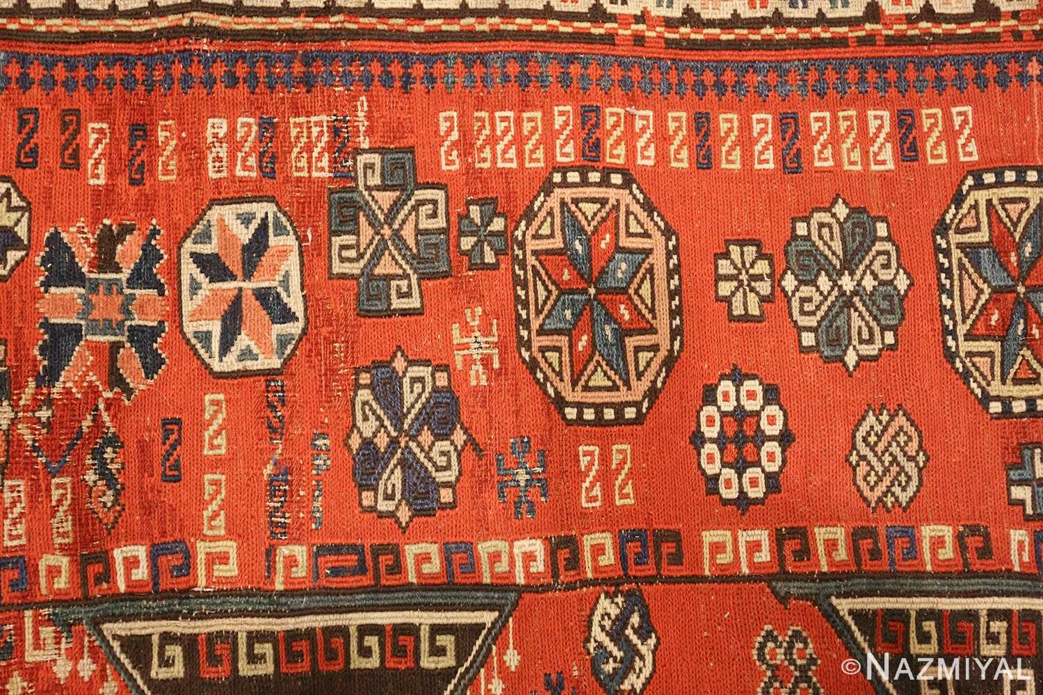 roomsize antique soumak caucasian rug 49340 pattern Nazmiyal