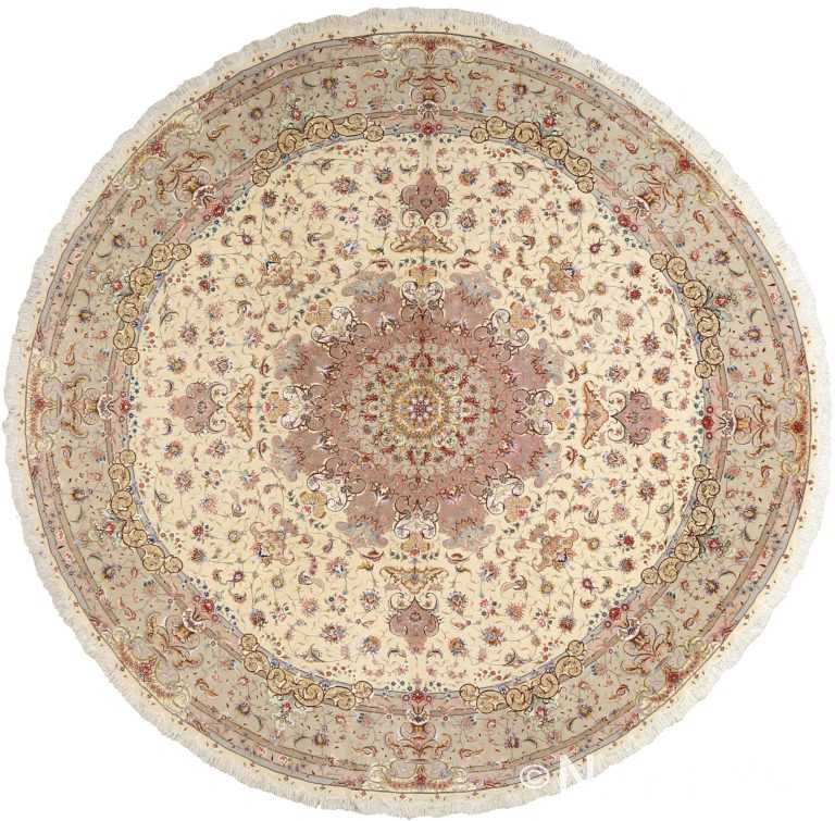 round vintage tabriz persian rug 51123 Nazmiyal