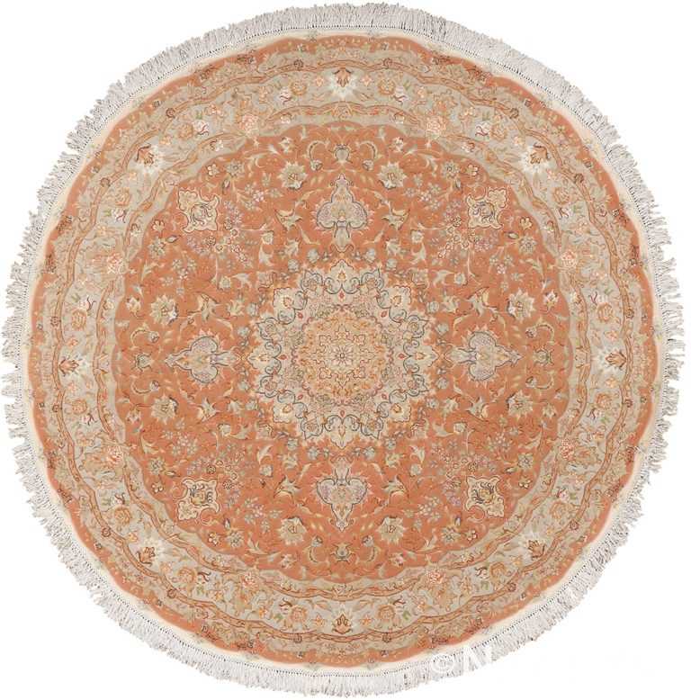 round vintage tabriz persian rug 51134 Nazmiyal