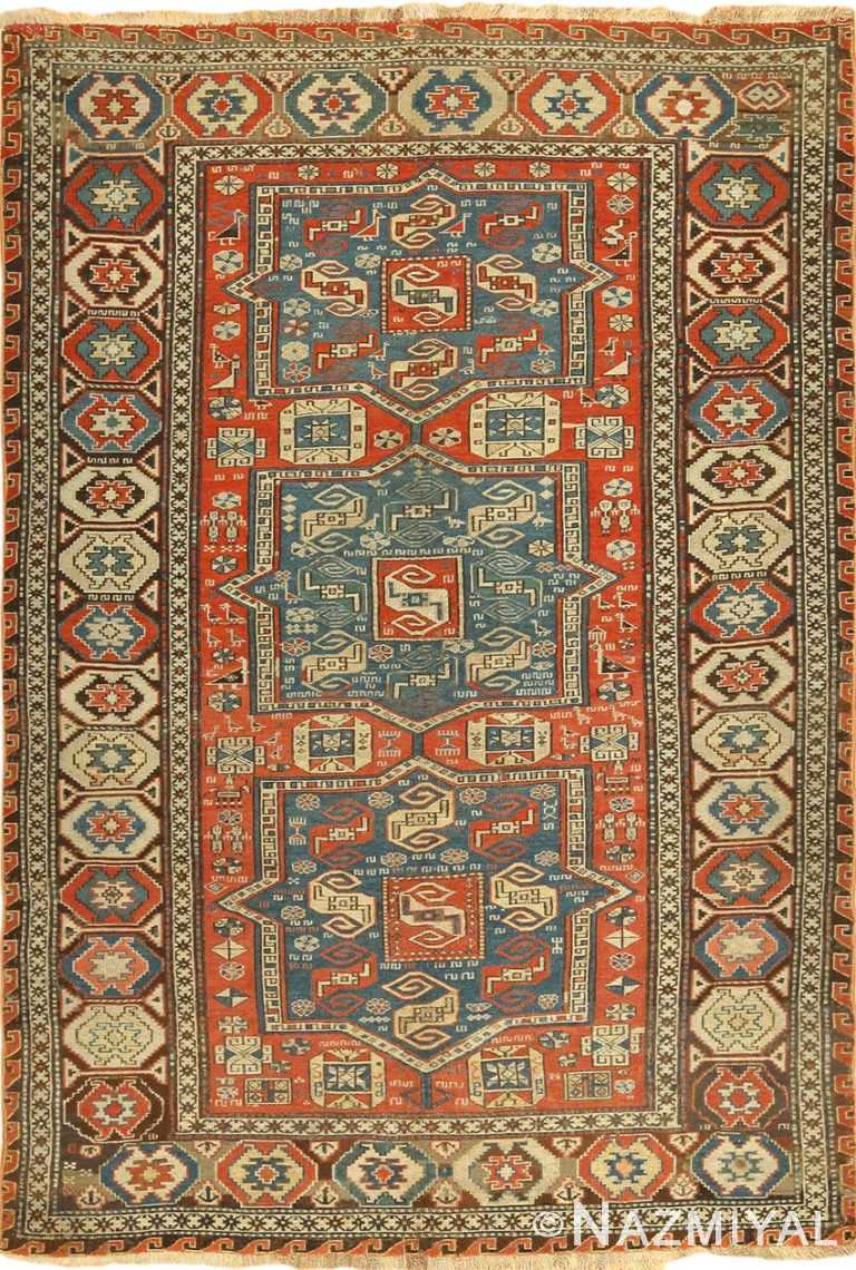 small antique tribal soumak caucasian rug 49356 Nazmiyal