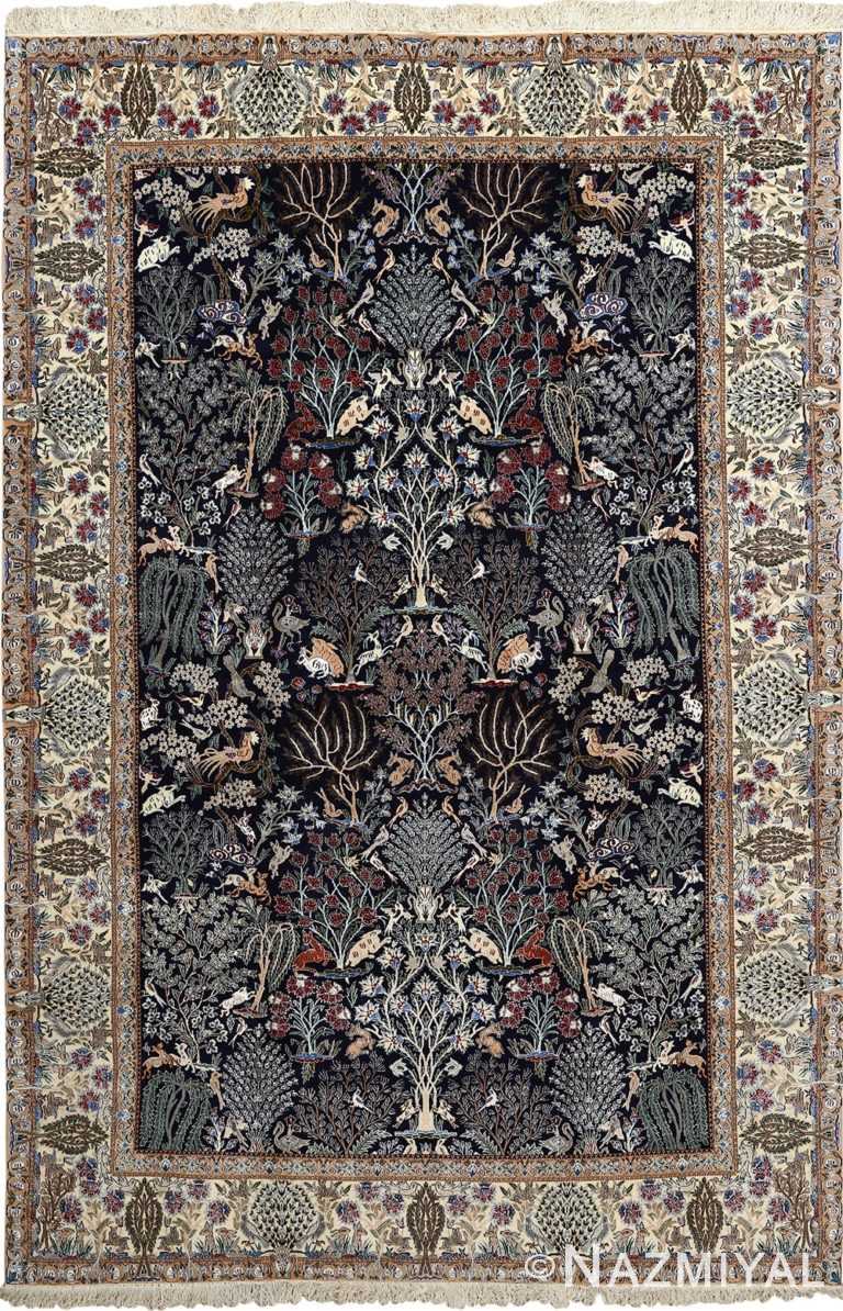 tree of life design vintage nain persian rug 51156 Nazmiyal
