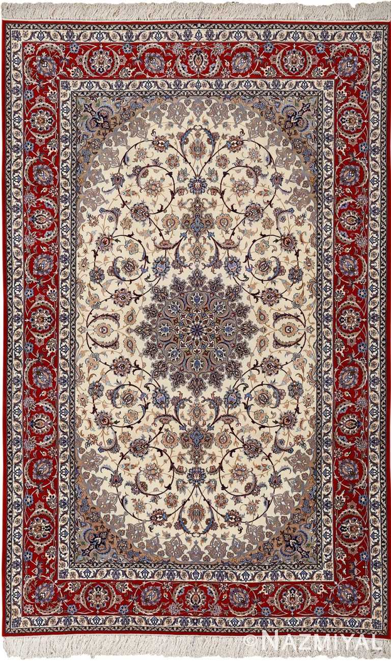 vintage isfahan persian rug 51140 Nazmiyal