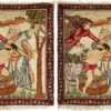 pair of antique biblical kerman persian rug 51173 Nazmiyal