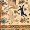 huntig scene vintage isfahan persian rug 51169 deers Nazmiyal