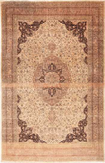 Full view Large floral Ivory and gray Antique Turkish Sivas rug 50416 by Nazmiyal