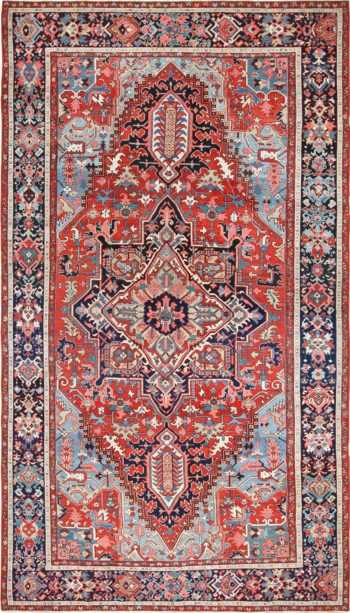 large antique serapi persian rug 49392 Nazmiyal