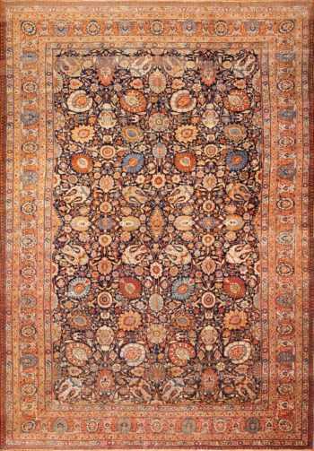 oversized navy background tabriz persian rug 49375 Nazmiyal