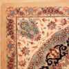 small scatter size modern ivory persian silk qum rug 49406 corner Nazmiyal