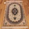 small scatter size modern ivory persian silk qum rug 49406 whole Nazmiyal