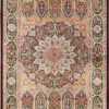 Small Scatter Size Floral Persian Silk Qum Rug #49409 by Nazmiyal Antique Rugs
