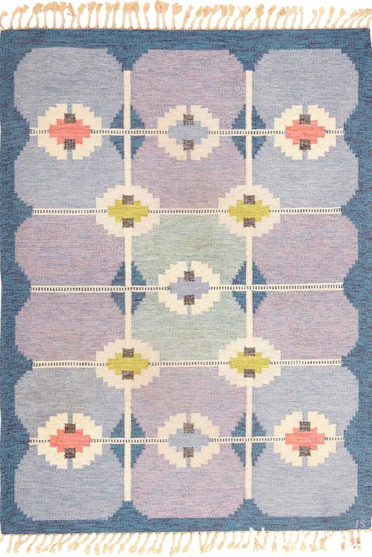 geometric vintage scandinavian rug by ingegerd silow 49440 Nazmiyal