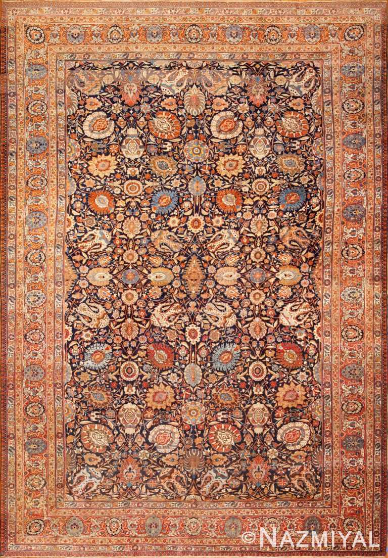 oversized navy background tabriz persian rug 49375 Nazmiyal