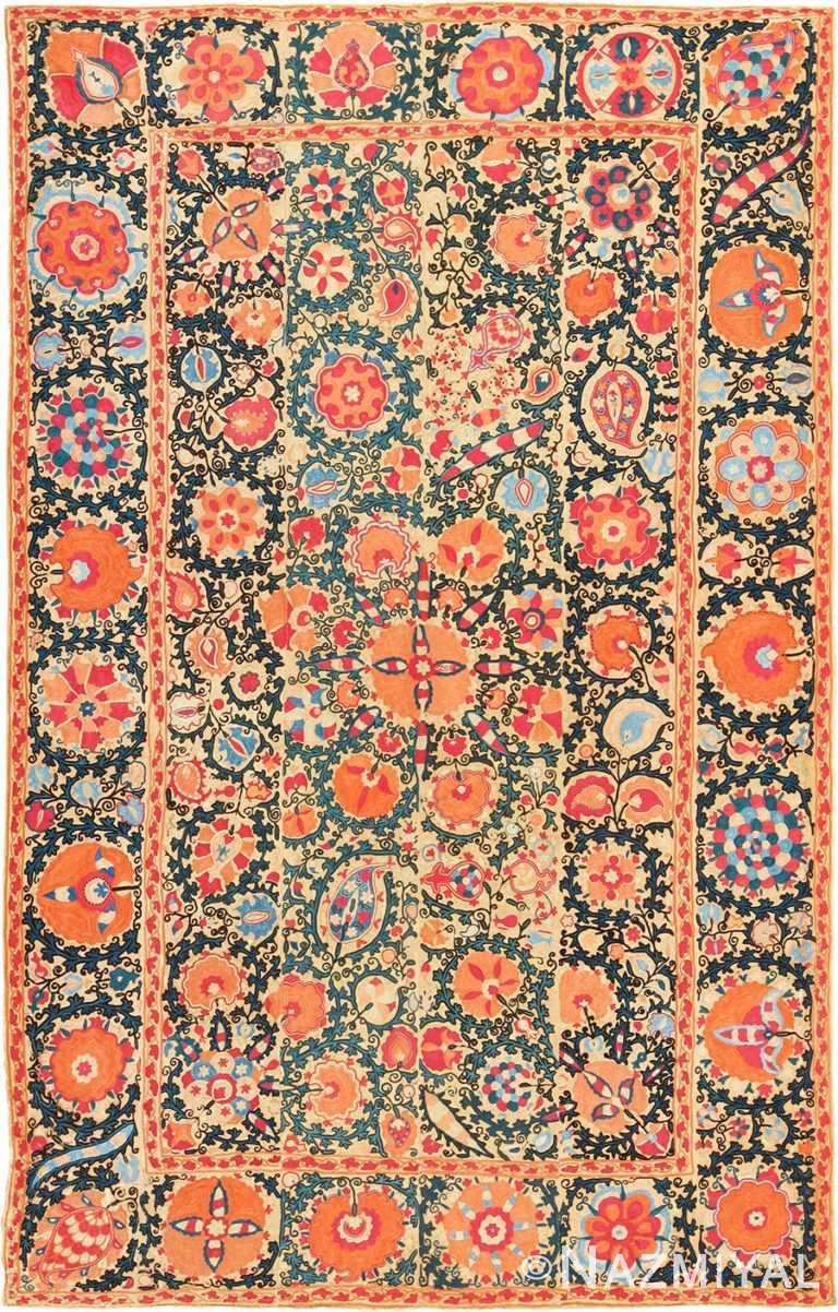 antique floral suzani uzbek textile 49460 Nazmiyal