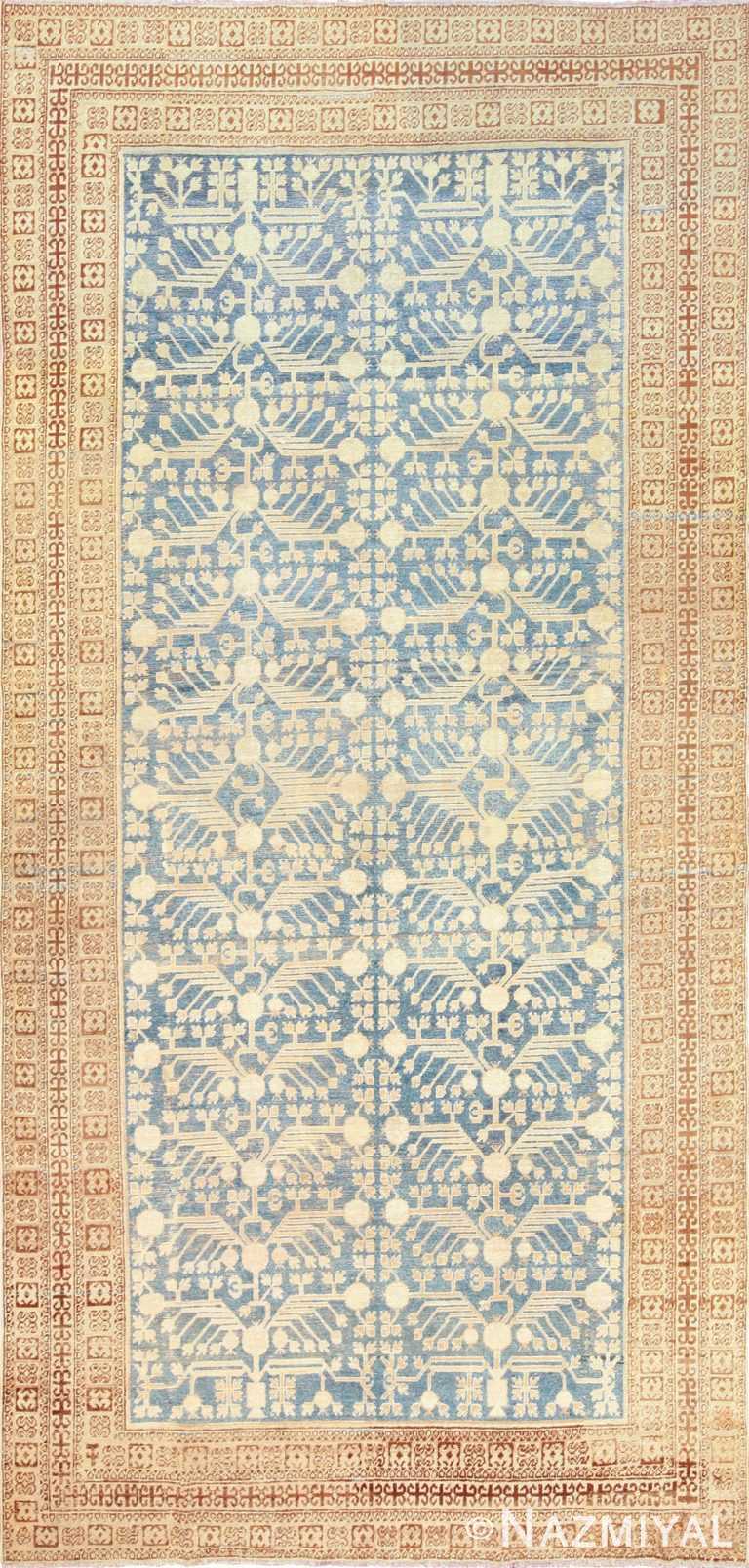 light blue antique khotan rug 49449 Nazmiyal
