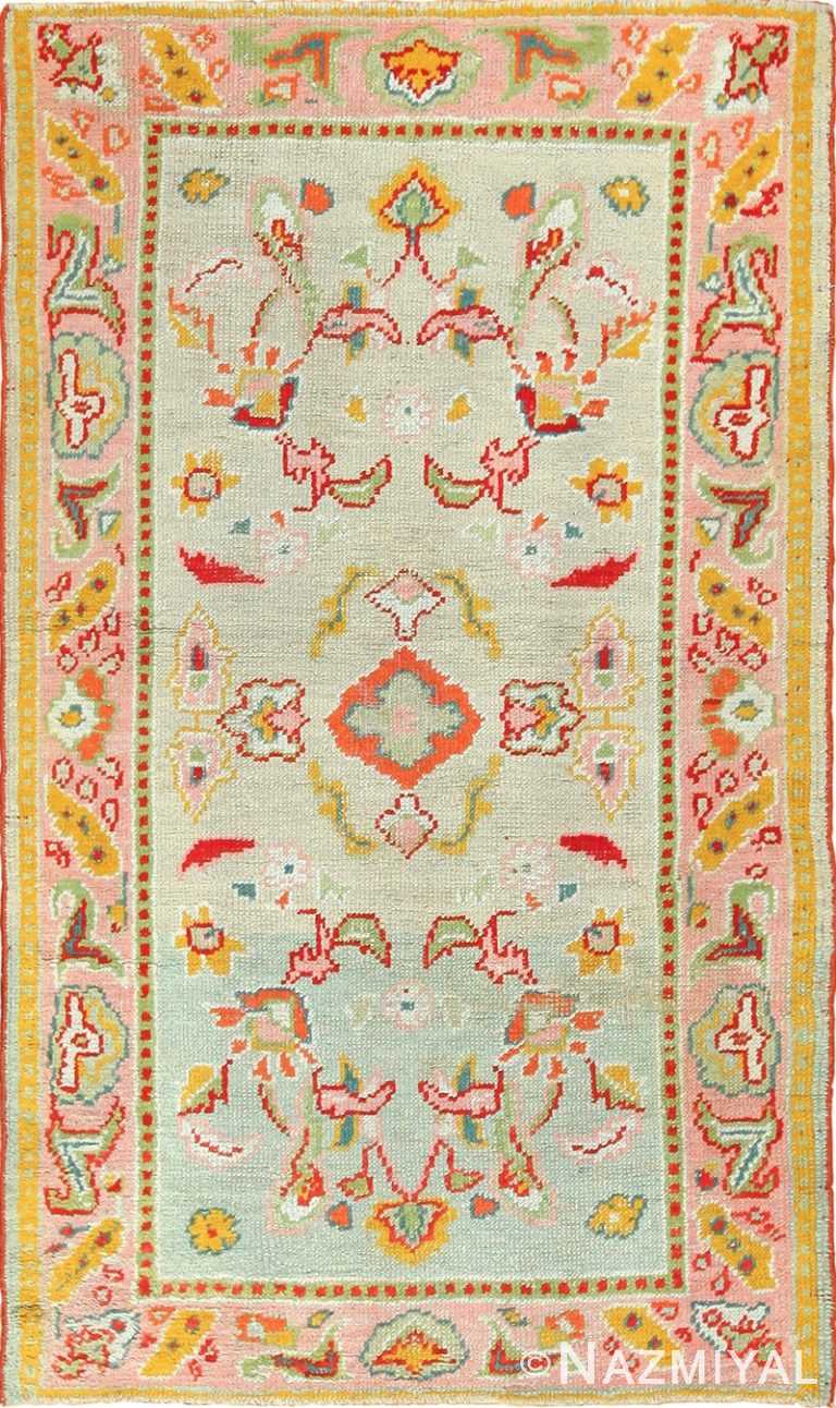 light blue antique oushak turkish rug 49459 Nazmiyal
